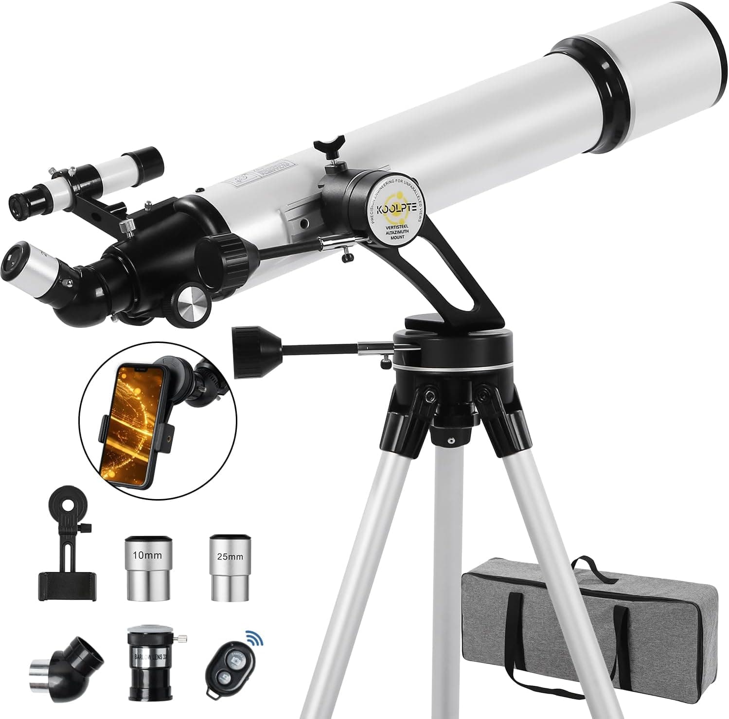 80mm/600mm Portable Refractor Telescope